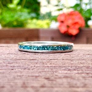 BRAND NEW Blue Diamond Ring, .40 TCW, Platinum, Sz 3.75